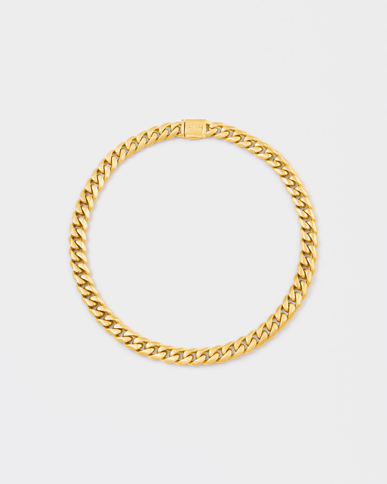DARKAI yellow gold cuban necklace short