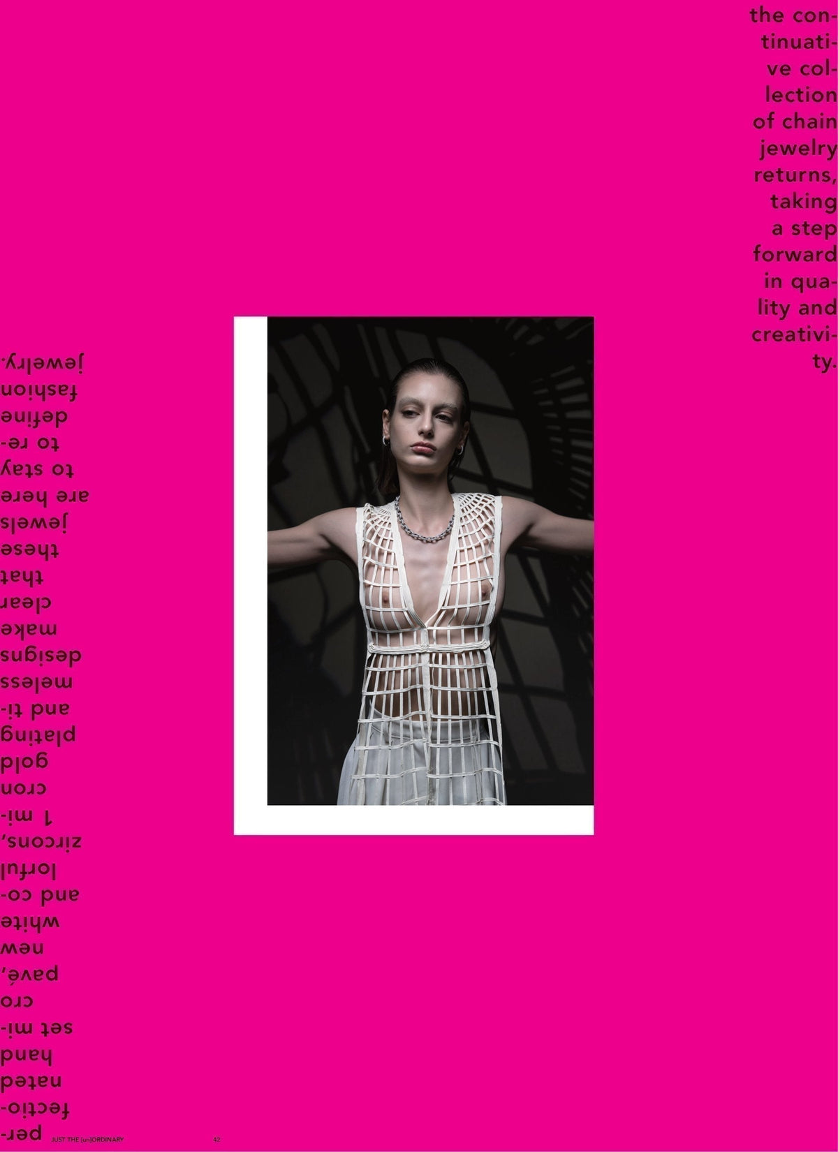 DARKAI Outer World Lookbook SS23 Woman on magazine pink cover