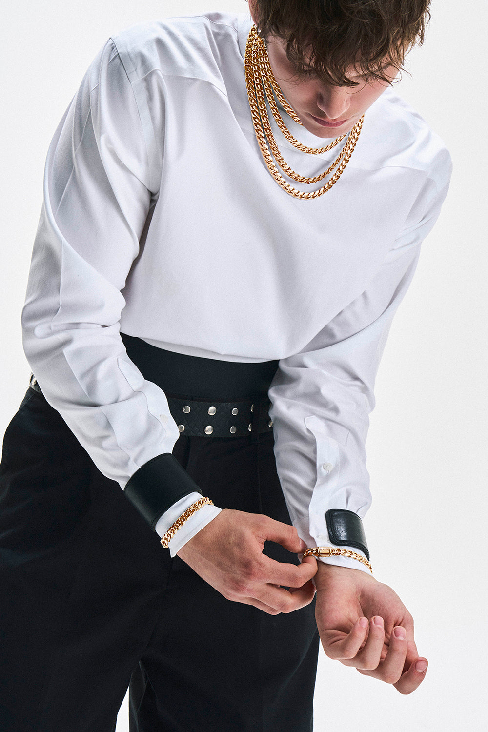 DARKAI Gold Cuban Bracelet on Male Model