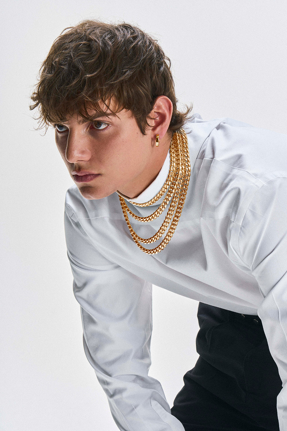 DARKAI yellow gold cuban necklace