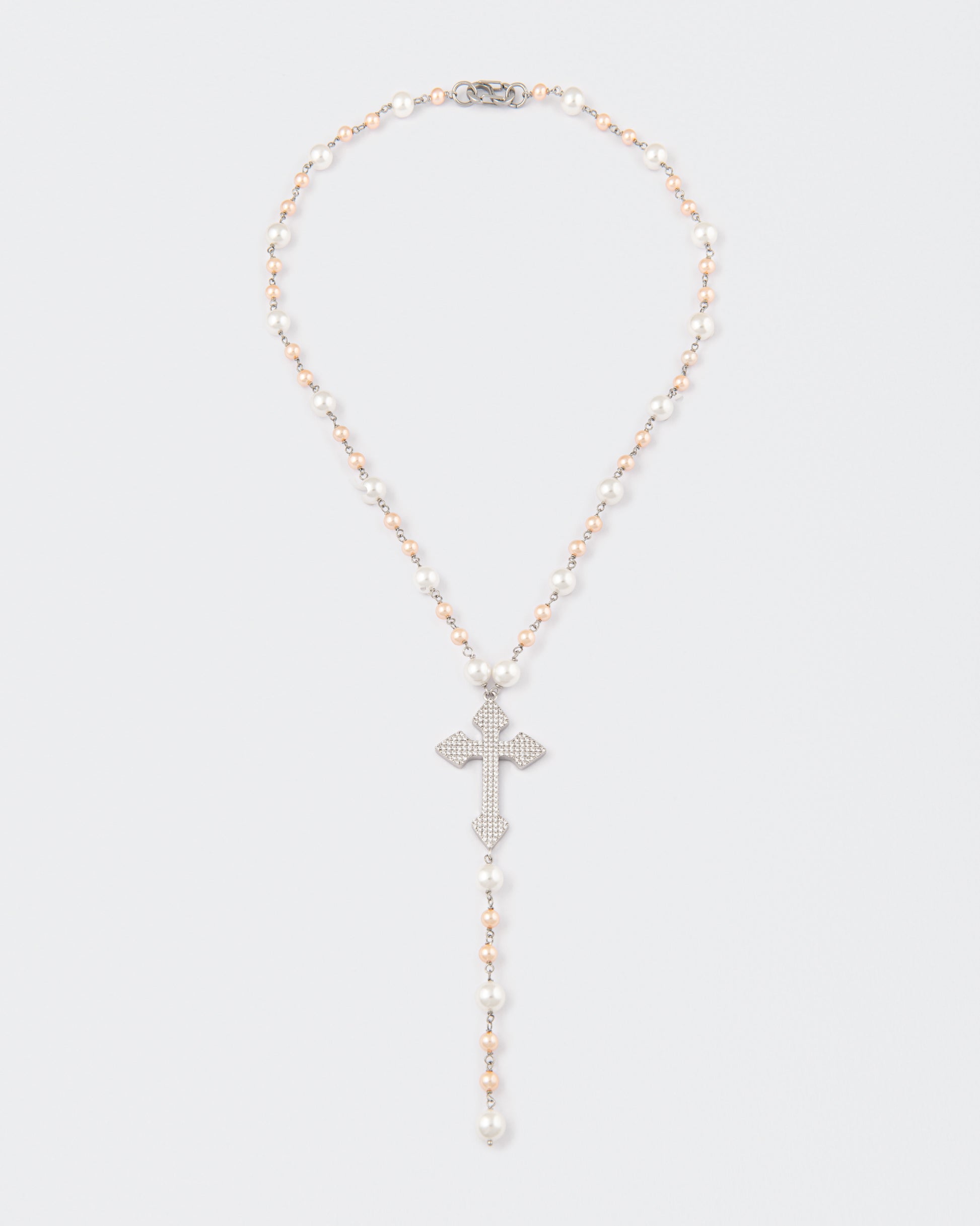 DARKAI Pearls and Cross Rosary Necklace main picture