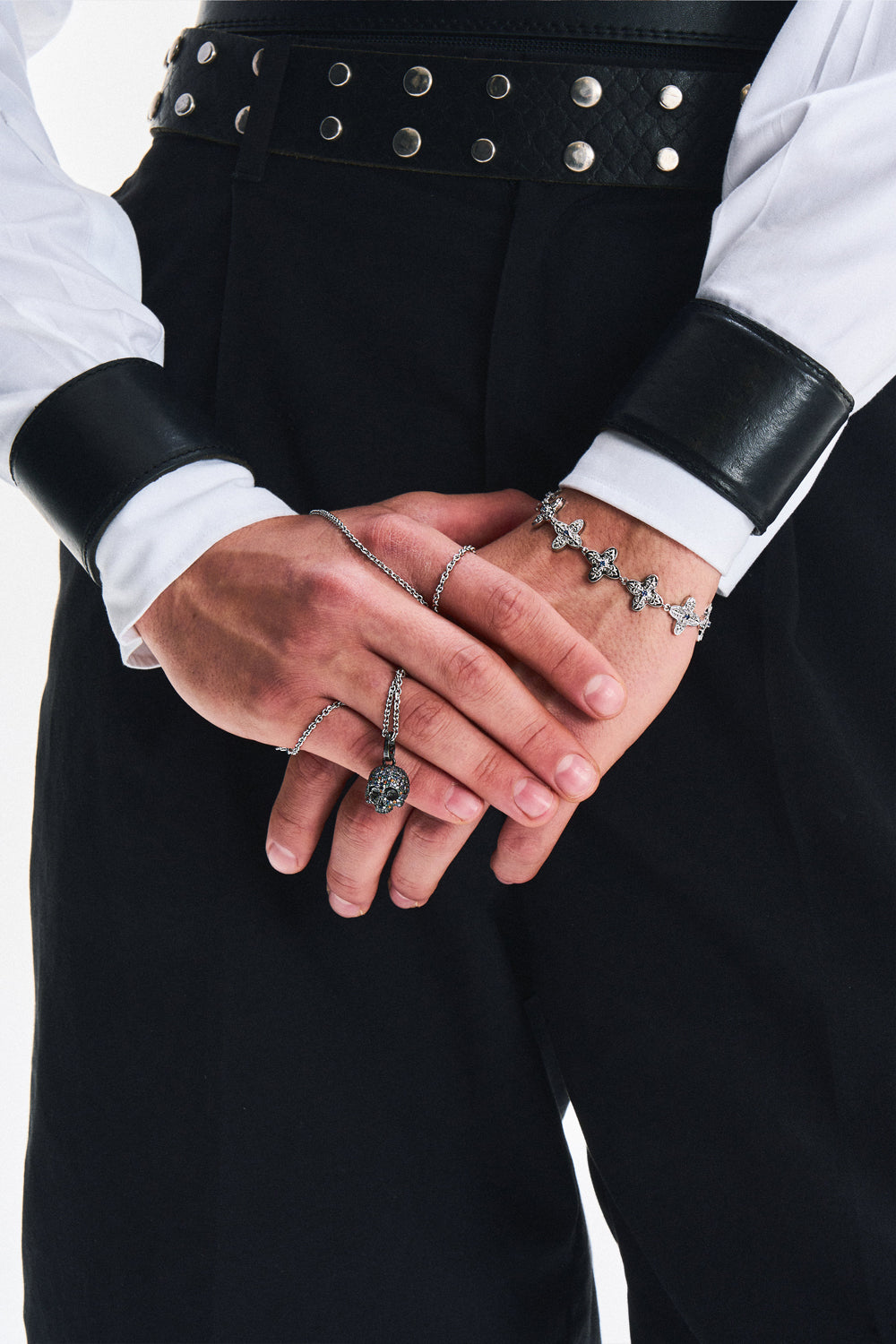 DARKAI Gothic Clover Bracelet on Male Model