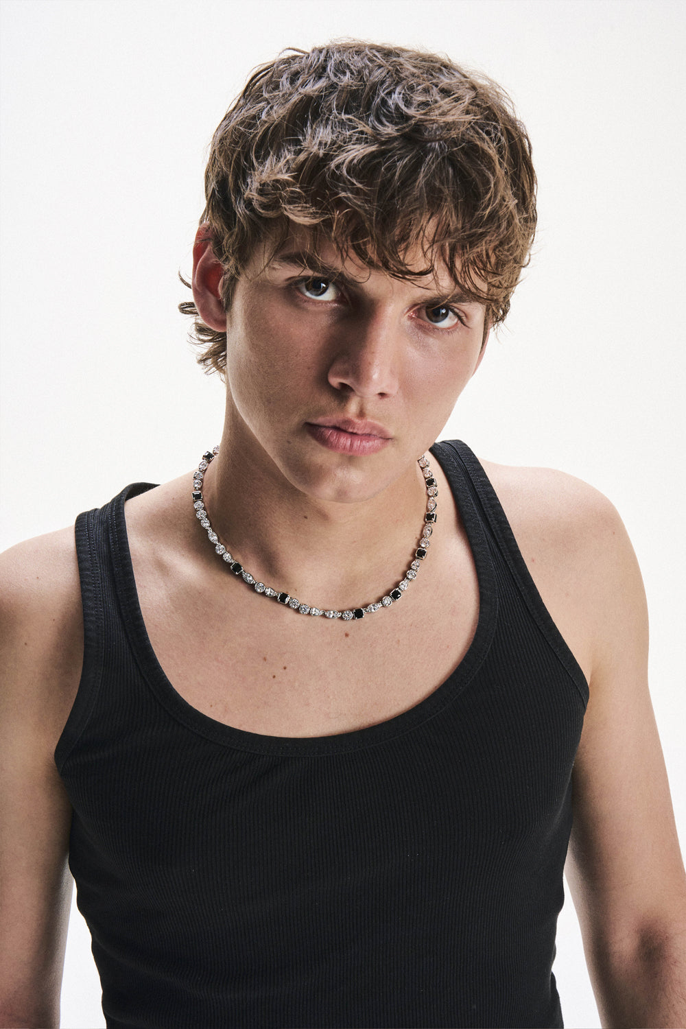 DARKAI Mixed Stones Necklace on Male Model