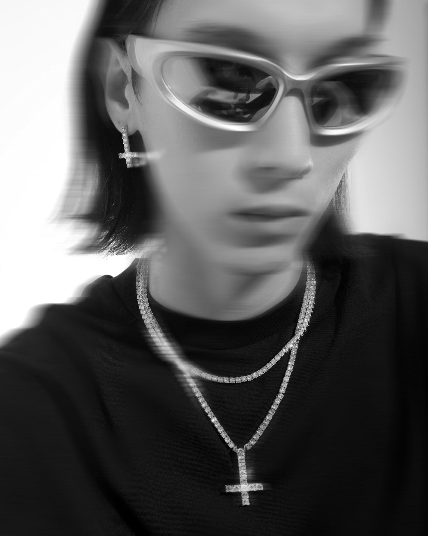 Man wearing DARKAi reversed crosses set