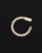 18 carats yellow solid gold and silver bracelet with natural diamonds and moissanite diamonds