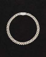 18 carats white and yellow solid gold and silver necklace with natural diamonds and moissanite diamonds