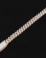 detail of 18 carats rose solid gold and silver necklace with natural diamonds and moissanite diamonds