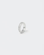 white gold ring with princess-cut stones for man and women