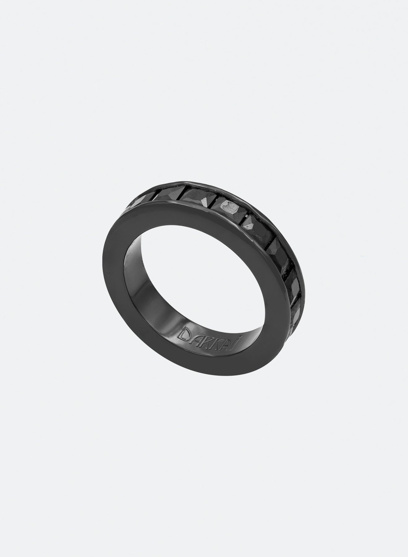 black ring with black stones for man and women