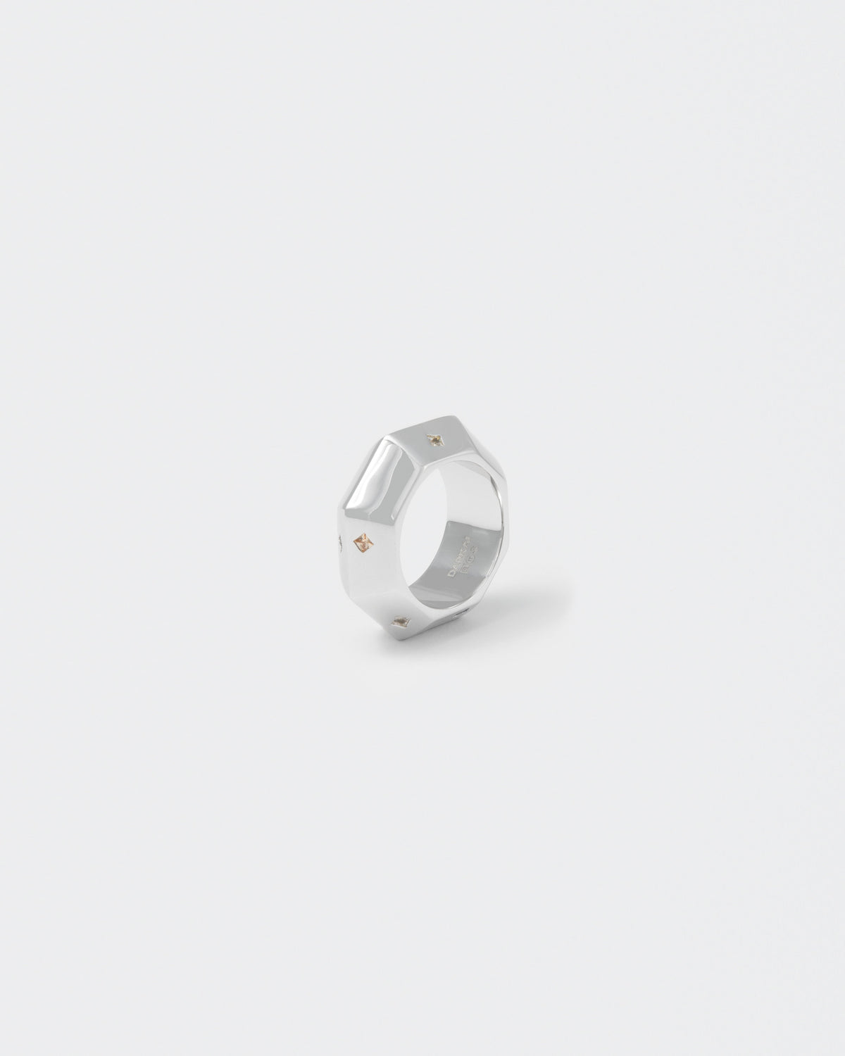 Shop DARKAI Rings online - White Gold Octagon Ring