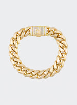12mm gold cuban bracelet with 18k gold plated 