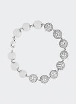 18k white gold coated spheres bracelet with hand-set micropavé stones
