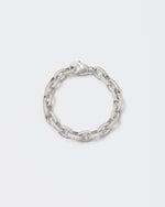 18k white gold coated rolo chain bracelet with all-around hand-set micropavé stones