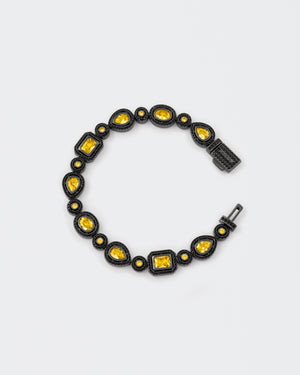 Mixed Bezels Pavé Black Bracelet