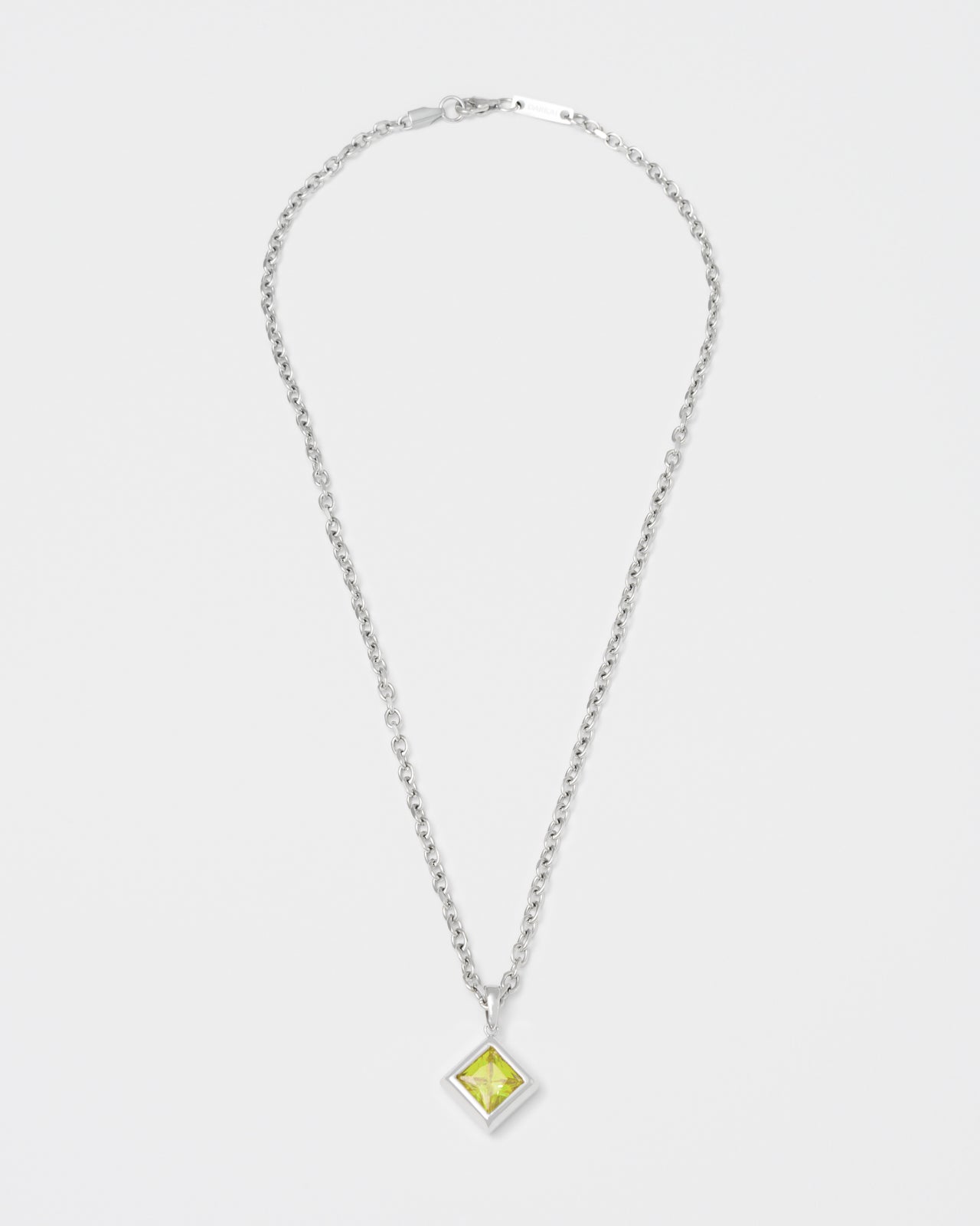 via savona pendant necklace with 18kt white gold coating rhombus shaped princess-cut stone in olive