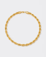 18k yellow gold coated 90s-inspired rope chain necklace with lasered logo regular lobster clasp.