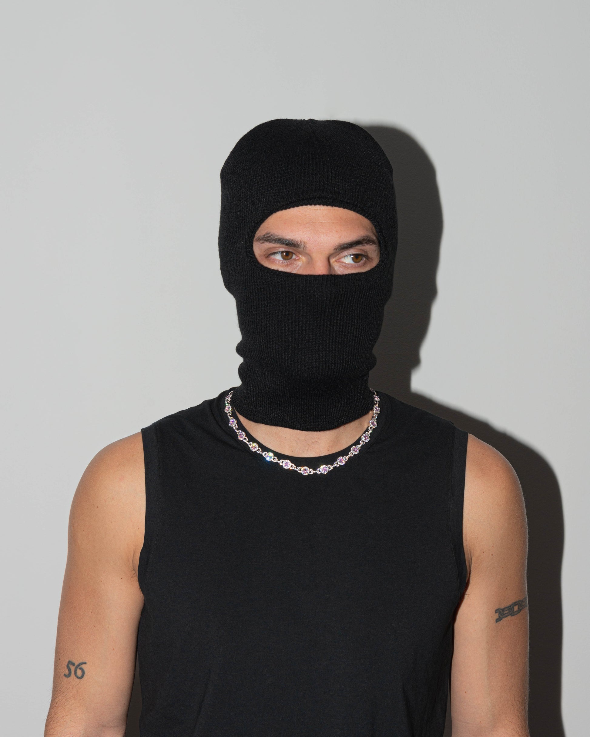 DARKAI Mariner Pink Necklace worn by Model on Grey Background
