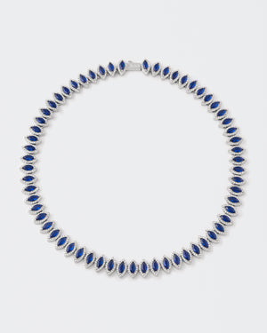 Tennis Marquise Burma Blue Necklace