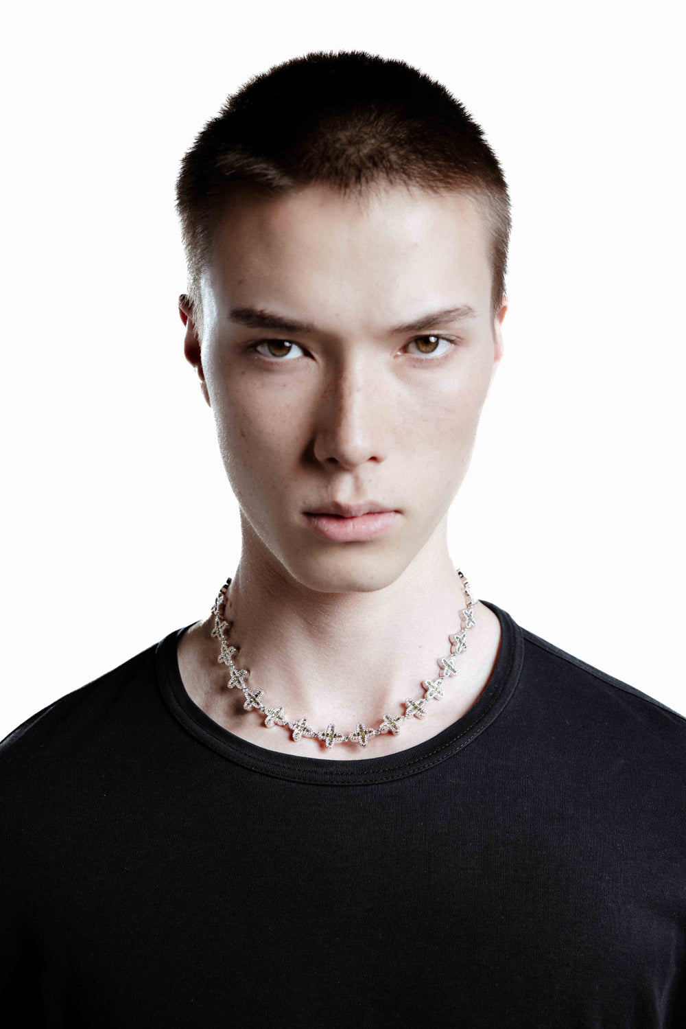 DARKAI Clover Baguette Peridot Necklace on Male Model