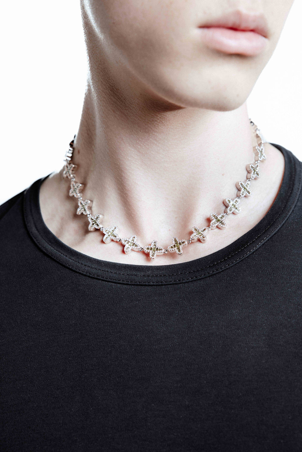 DARKAI Clover Baguette Peridot Necklace on Male Model