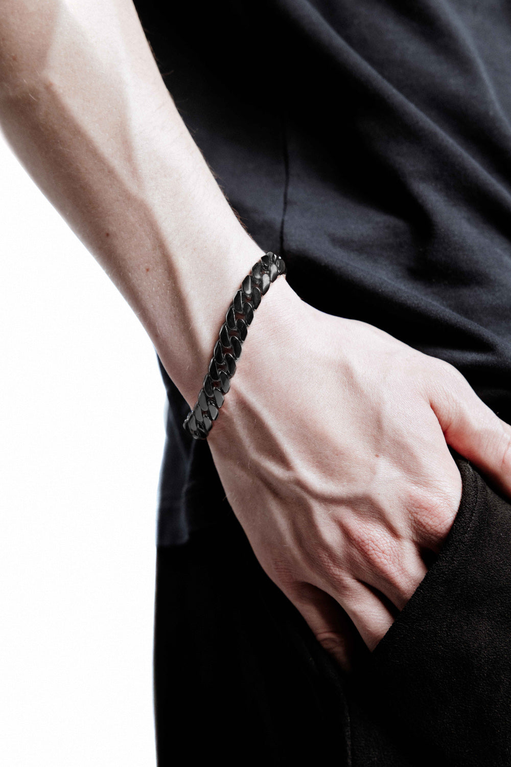 DARKAI Cuban Edge Bracelet Black on Male Model