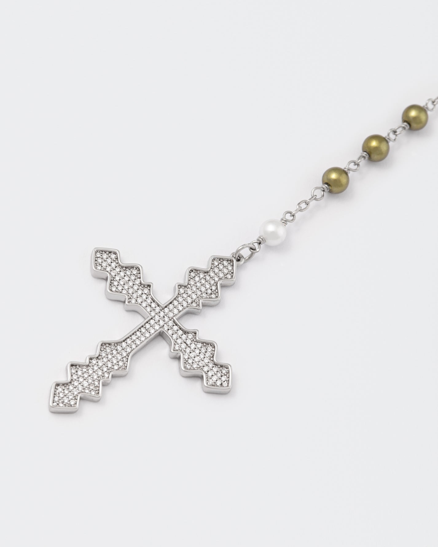 DARKAI Purgatorio Rosary Necklace cross detail