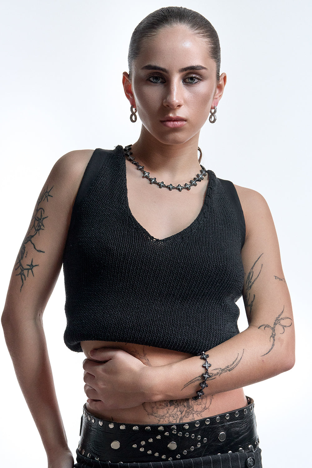 Shop DARKAI Necklaces - Clover Baguette Black Necklace