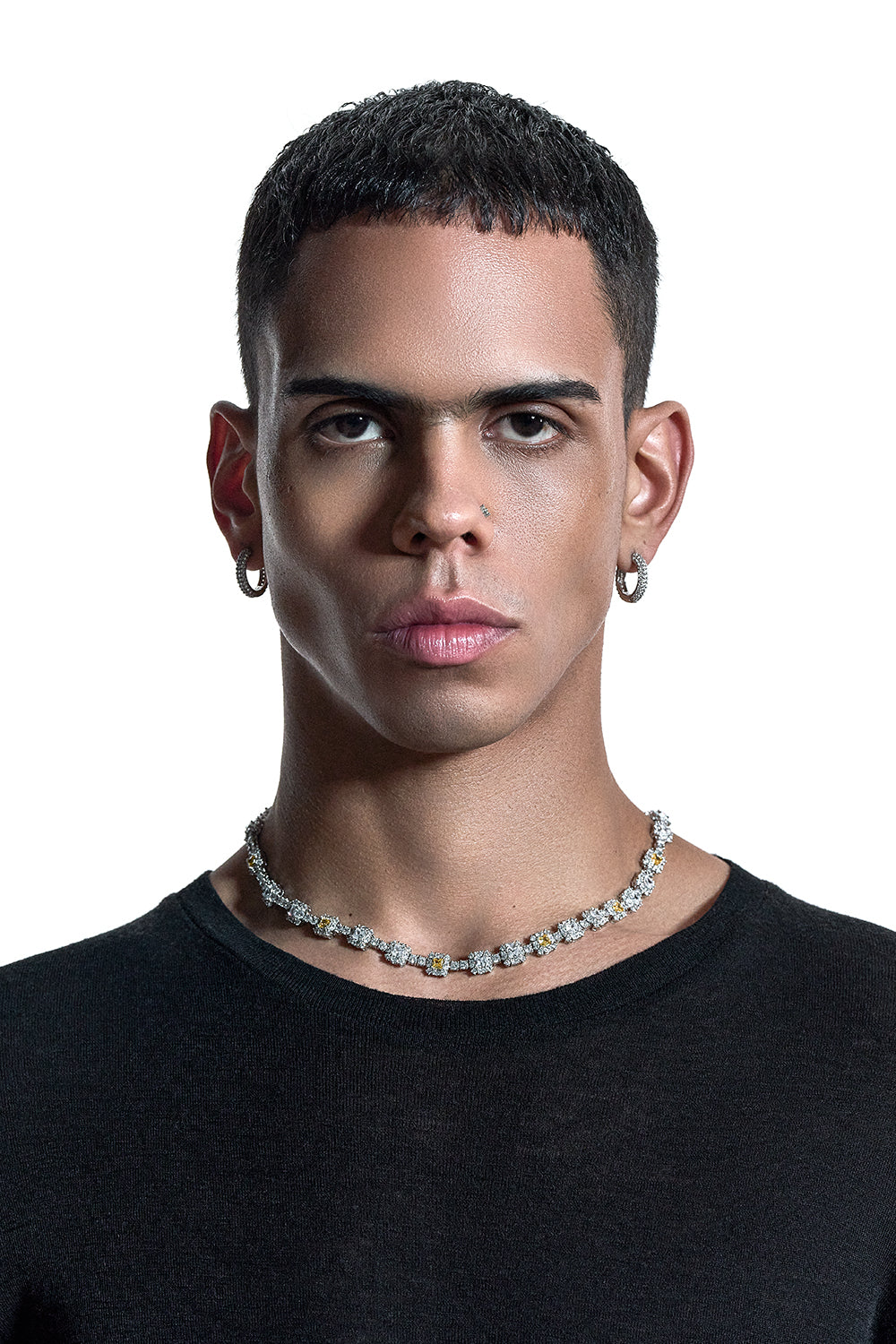 DARKAI Daisy Stud Necklace on Male Model
