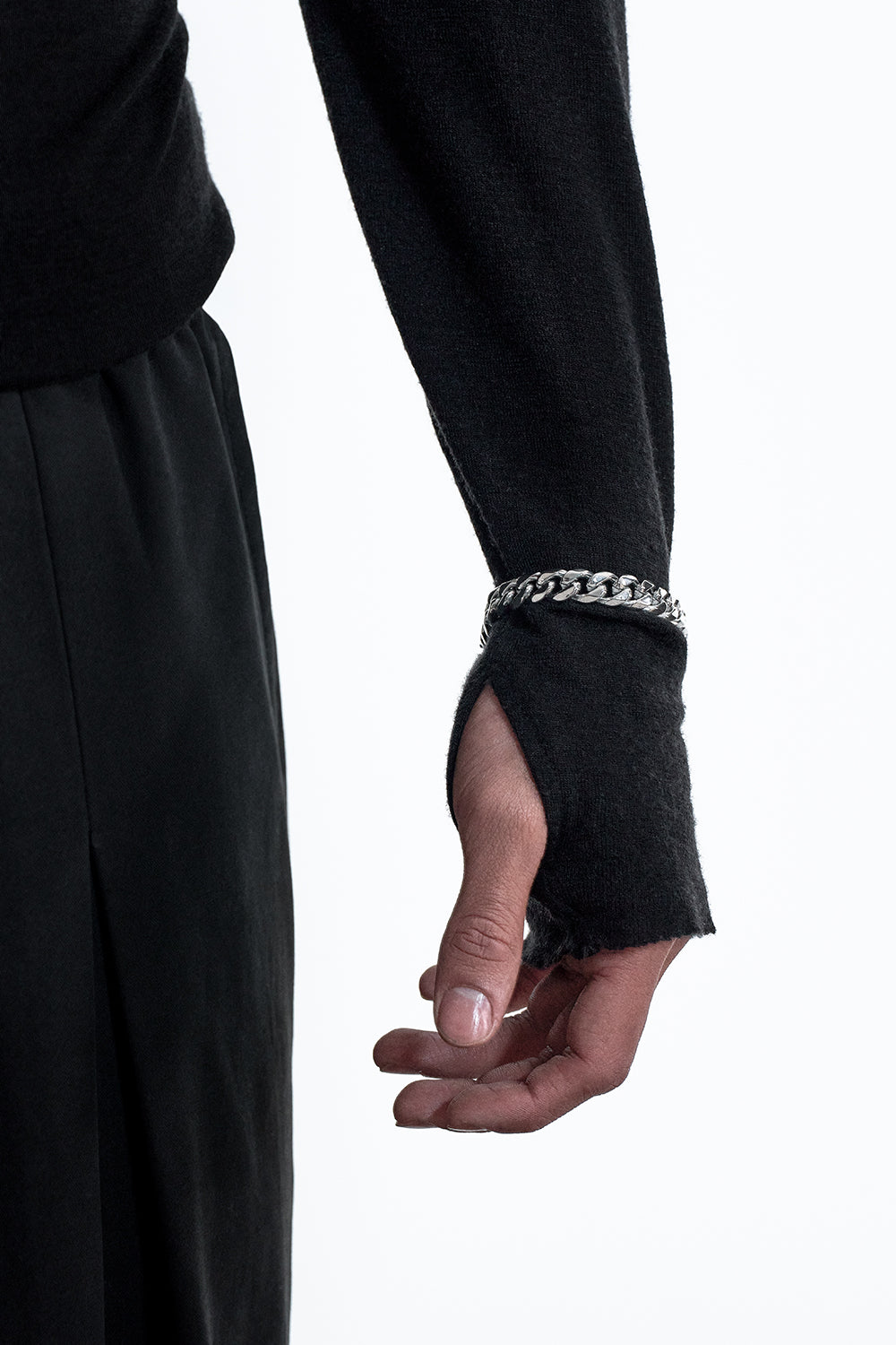 DARKAI White Cuban Bracelet on Male Model