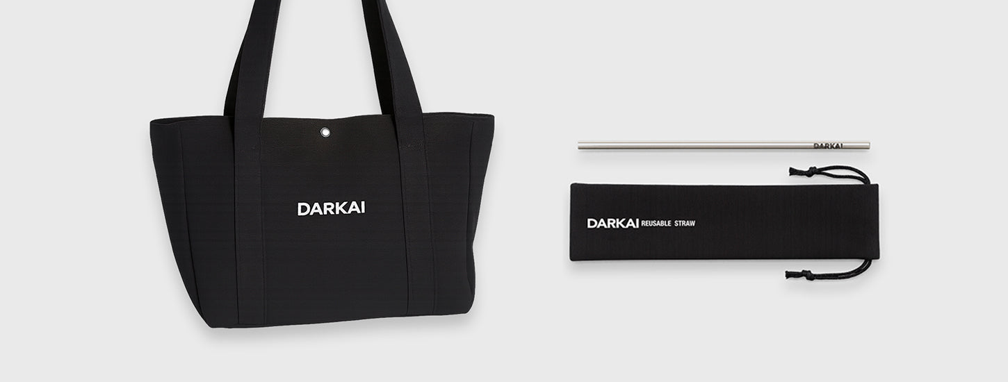 DARKAI Premium Tote Bag and Reusable Steel Straw