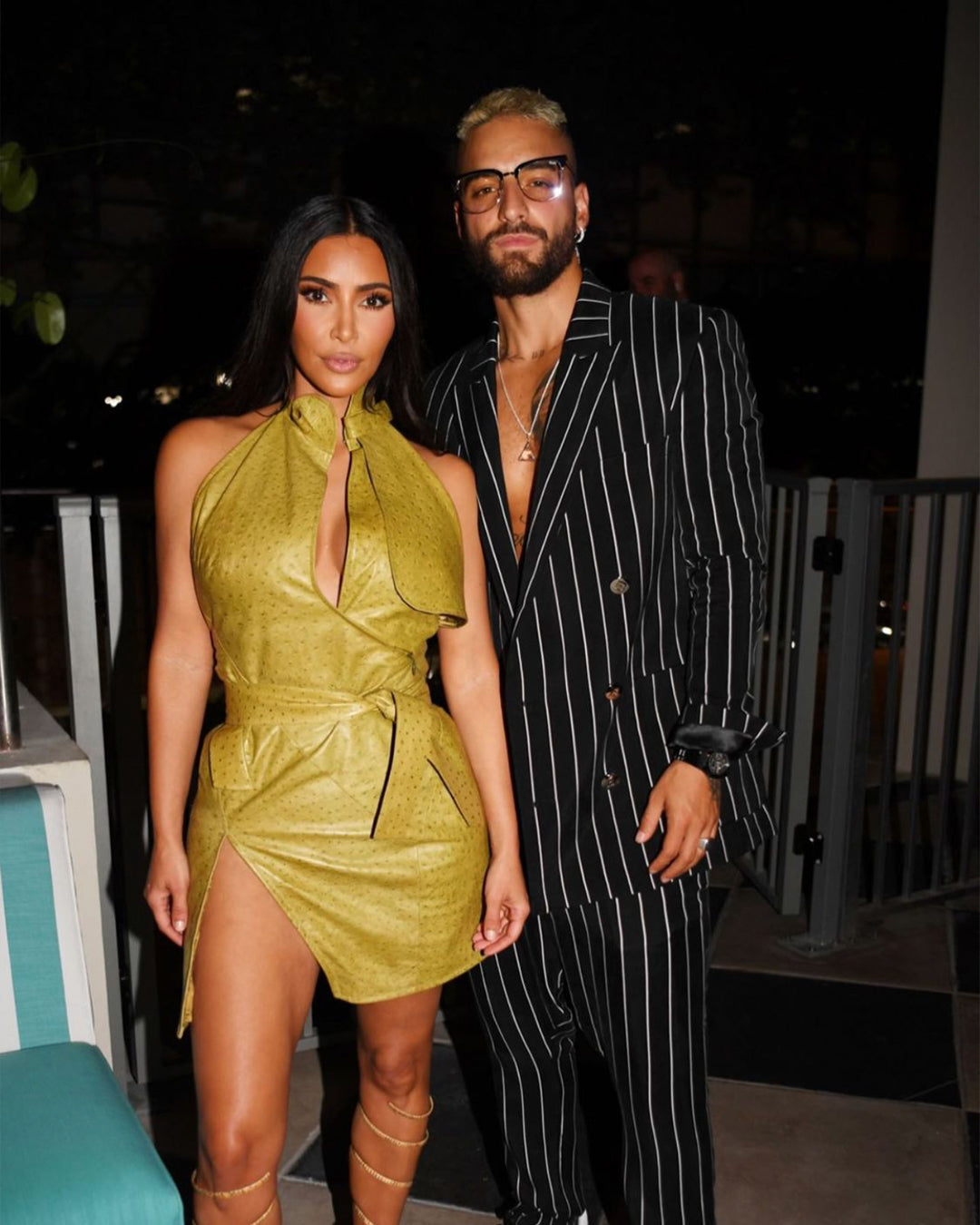 Maluma and Kim Kardashian wearing DARKAI